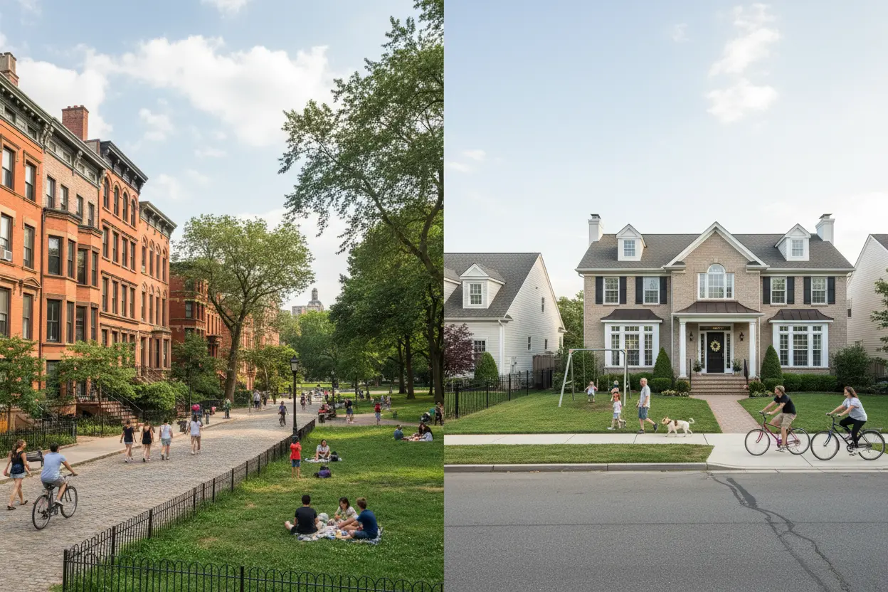 Neighborhood Comparison: South Brooklyn vs. Central Jersey Suburbs