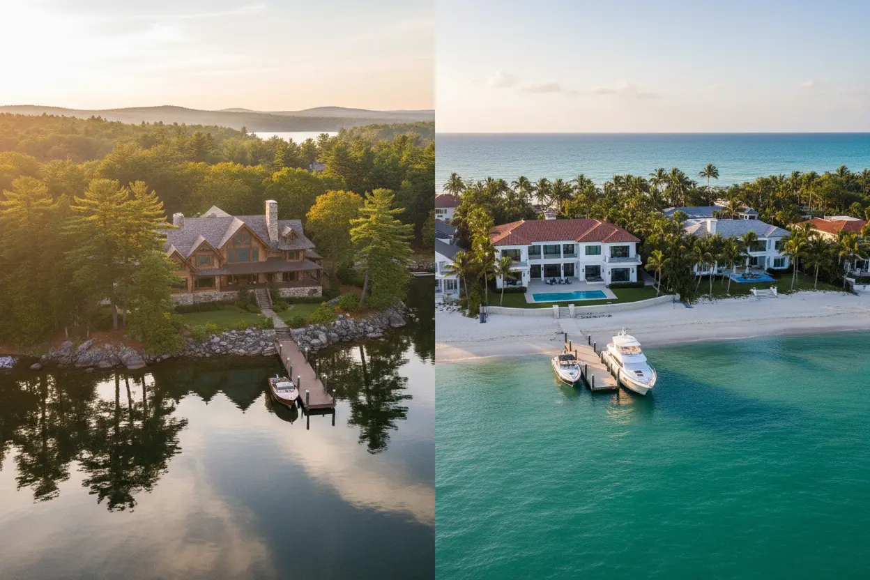 Waterfront Living: New Hampshire Lakes and Florida Coastal Homes